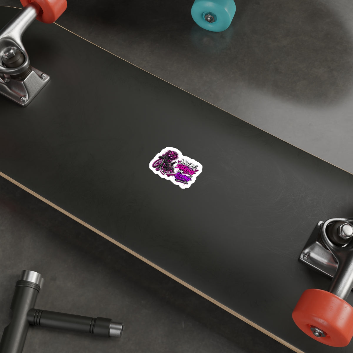 “You’re Staring I’m Living” Die-cut Wheelchair Pride Sticker (Neon Pink & Purple)