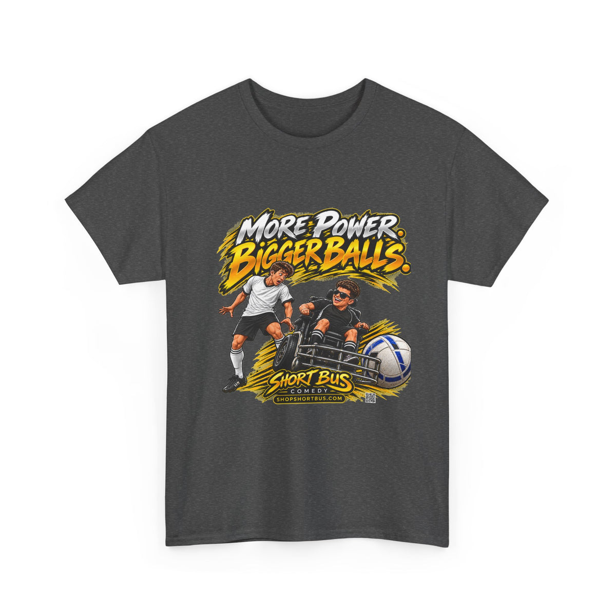 More Power soccer chair, bigger balls, T-shirt