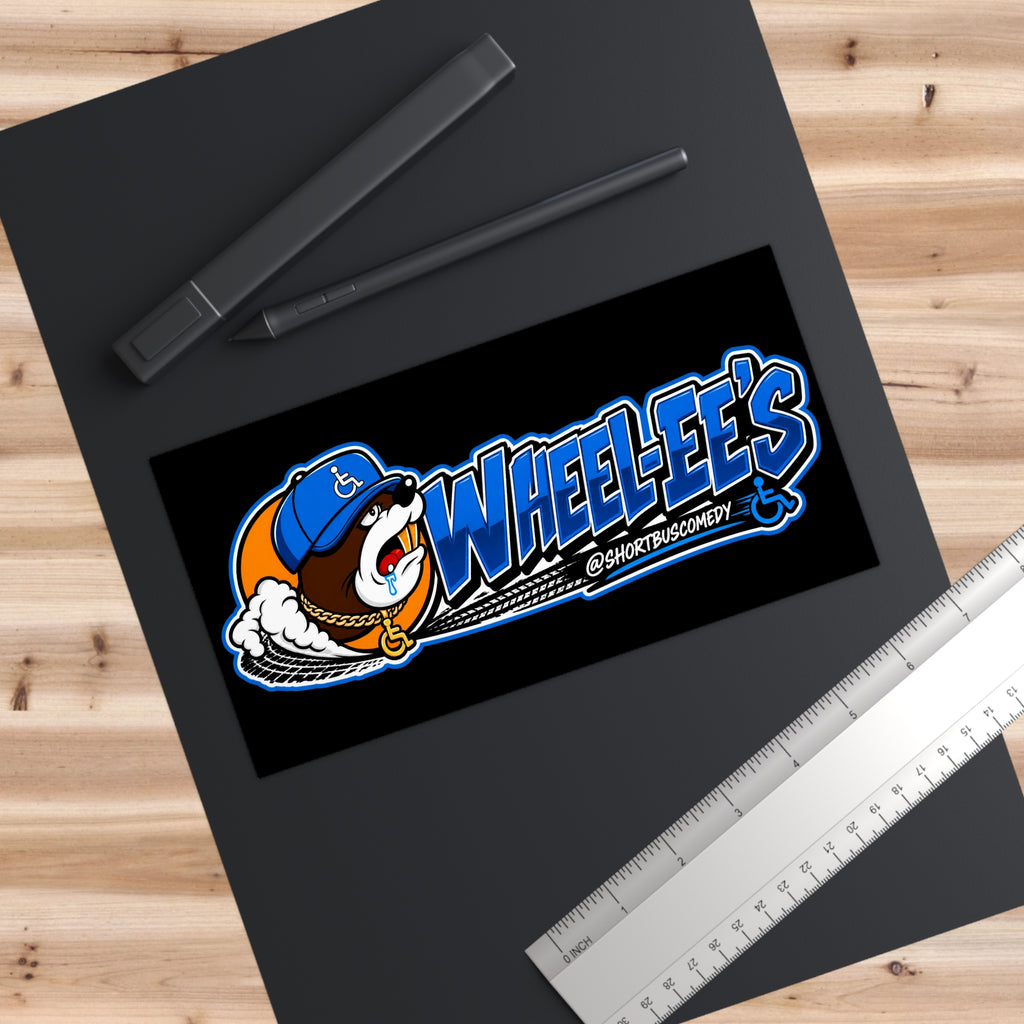 WHEEL-EE’S Black Bumper Sticker — Short Bus Comedy