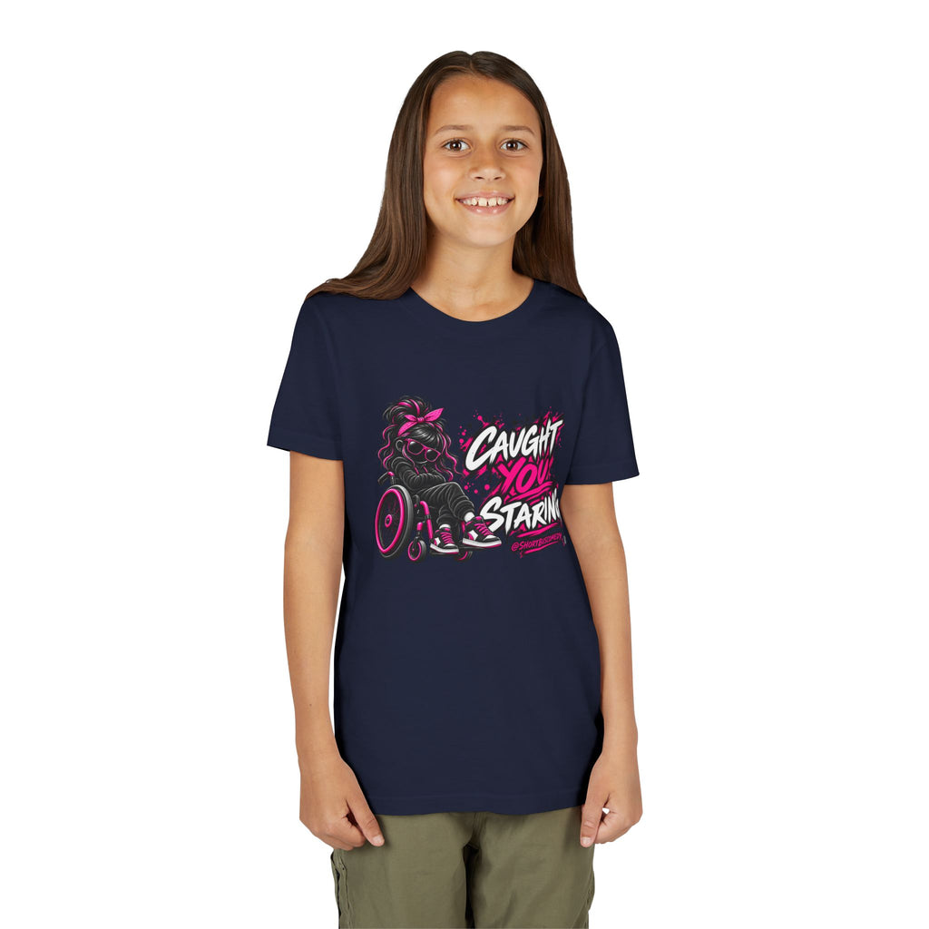 Youth Tee — "Caught You Staring" Wheelchair Pride Graphic