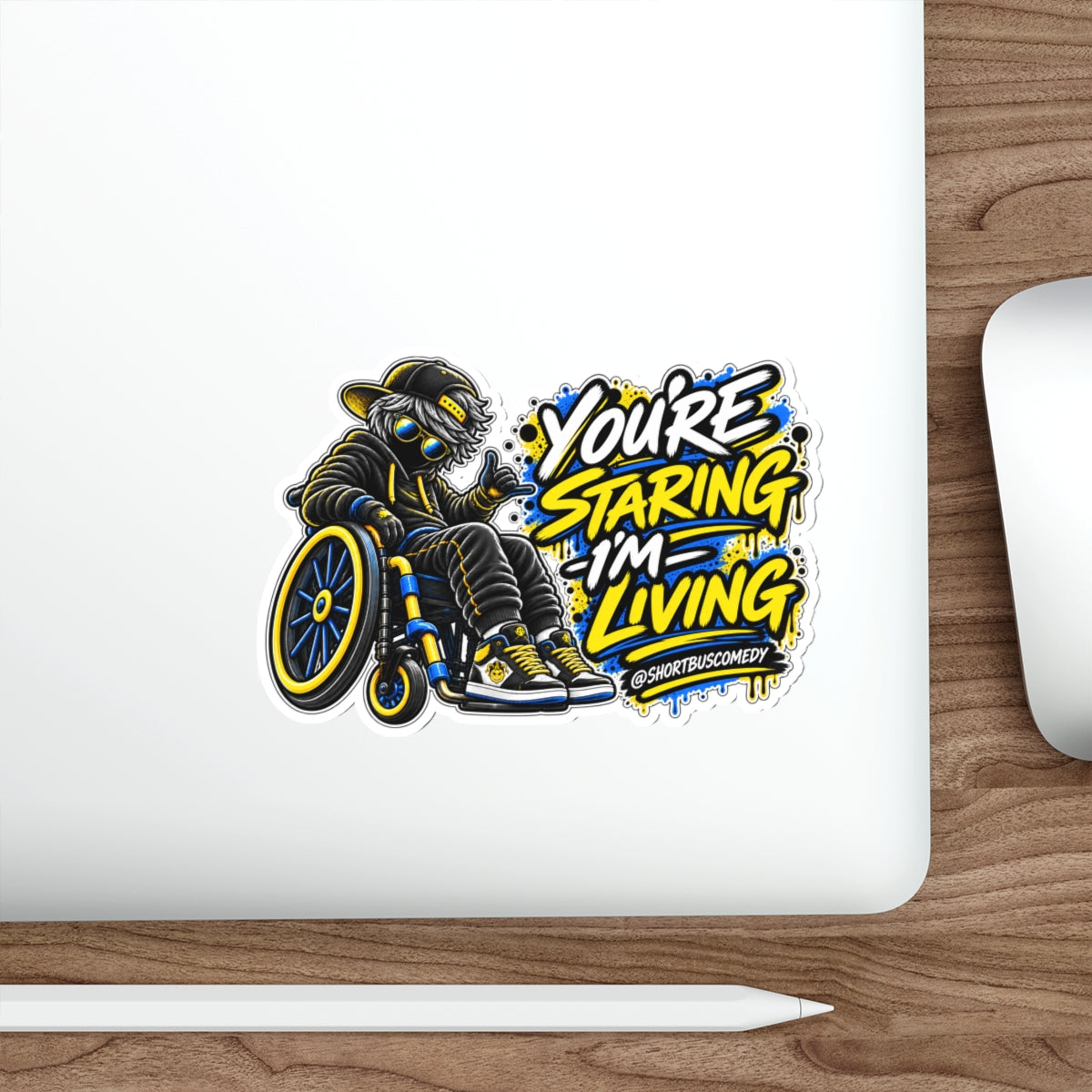 “You’re Staring I’m Living” Die-Cut Wheelchair Pride Graphic
