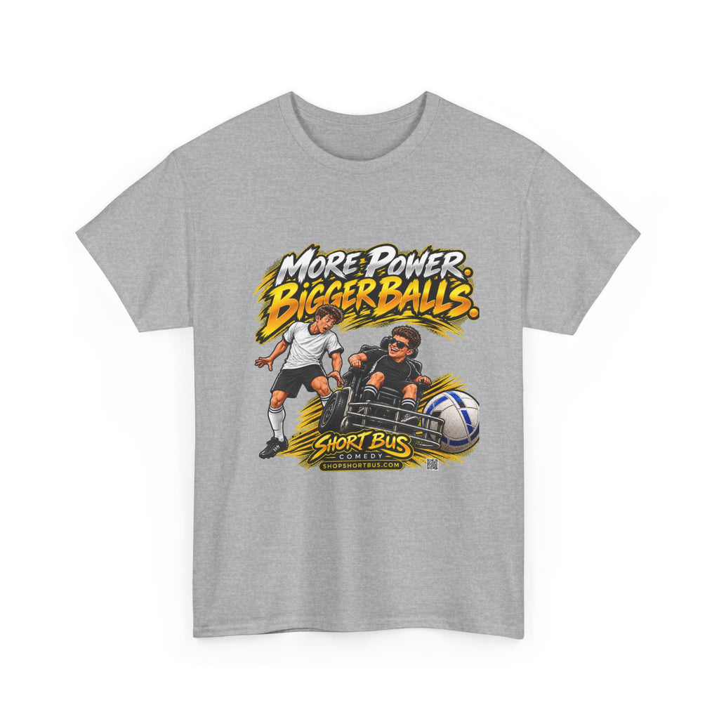 More Power soccer chair, bigger balls, T-shirt