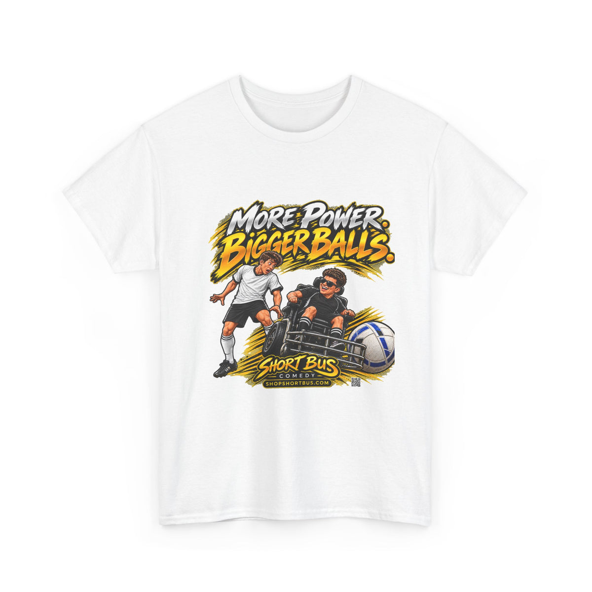 More Power soccer chair, bigger balls, T-shirt