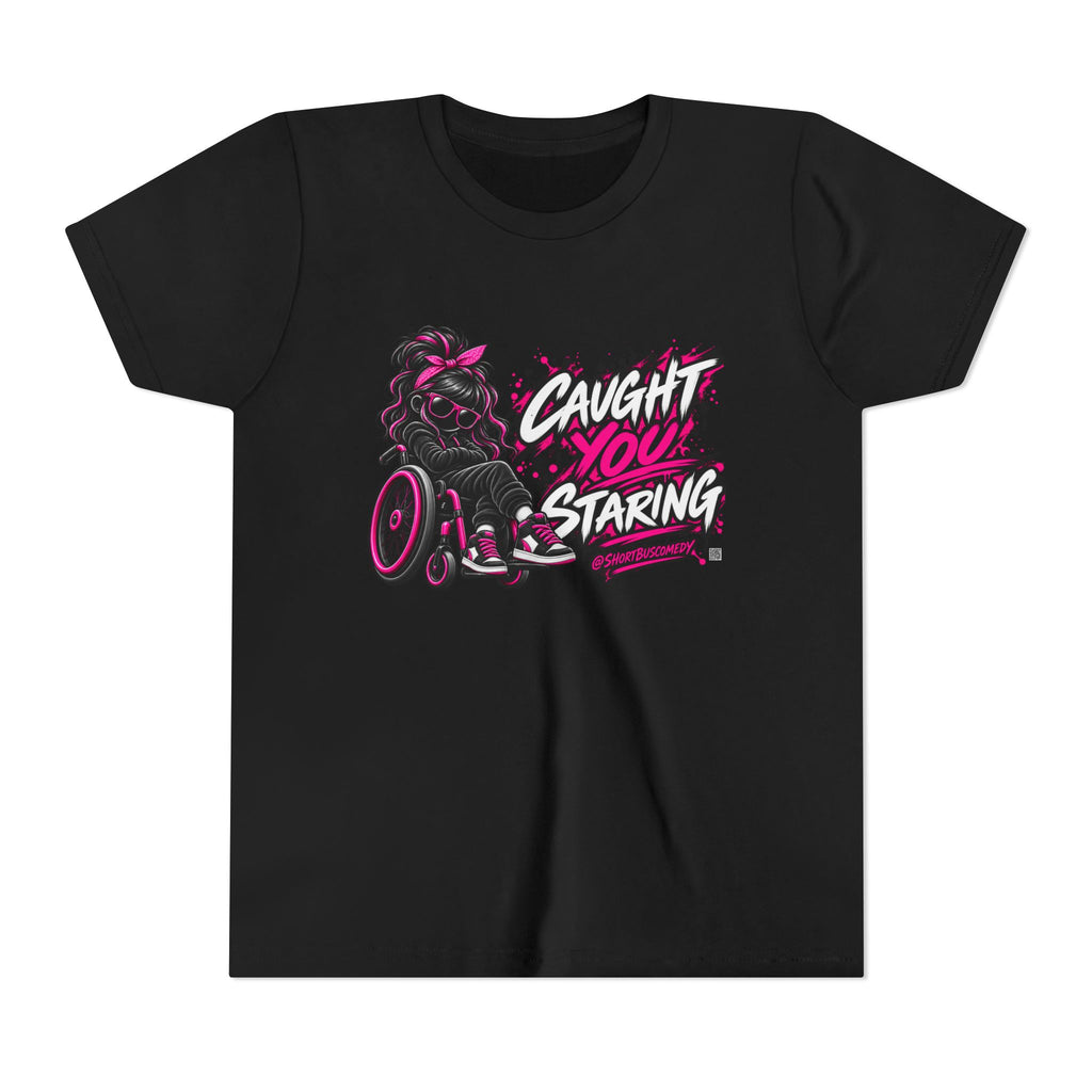 Youth Tee — "Caught You Staring" Wheelchair Pride Graphic