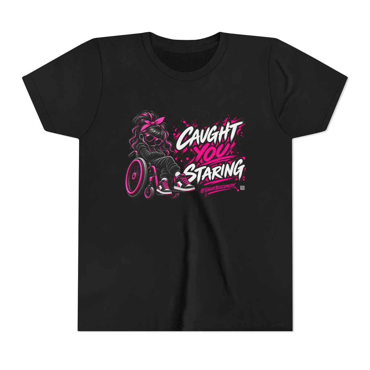Youth Tee — "Caught You Staring" Wheelchair Pride Graphic