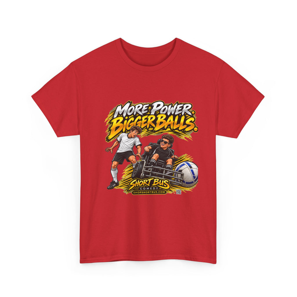 More Power soccer chair, bigger balls, T-shirt