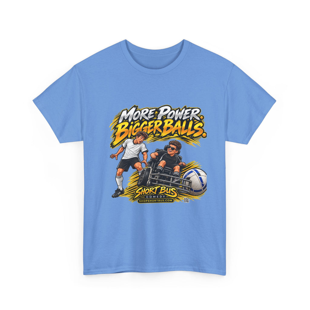 More Power soccer chair, bigger balls, T-shirt