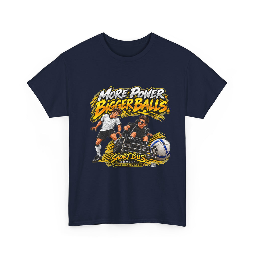 More Power soccer chair, bigger balls, T-shirt