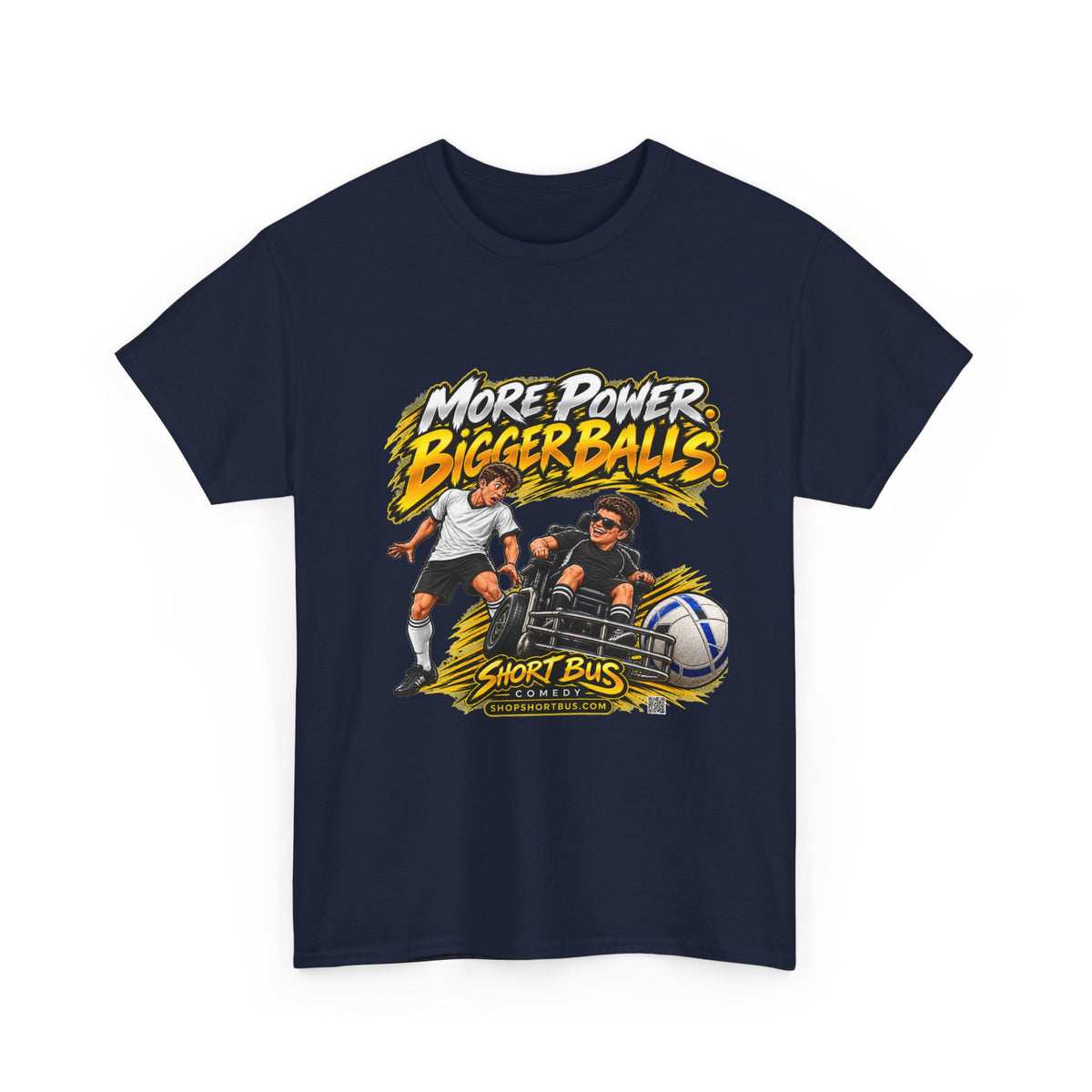 More Power soccer chair, bigger balls, T-shirt