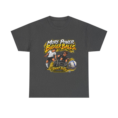 More Power soccer chair, bigger balls, T-shirt