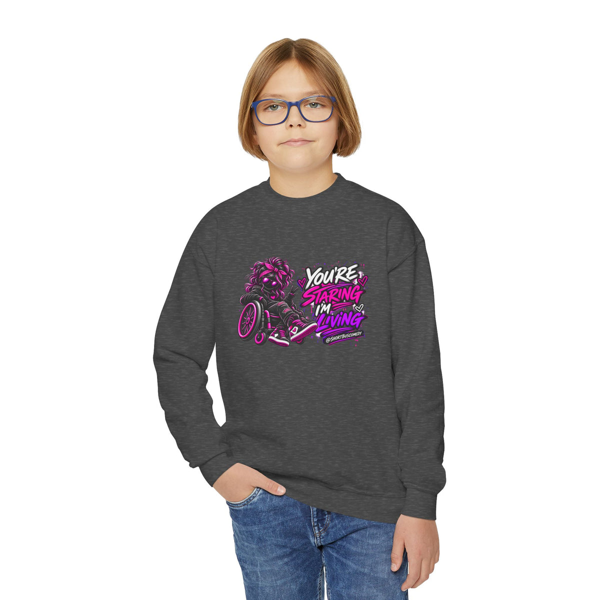 You’re Staring, I’m Living — Youth Hoodie