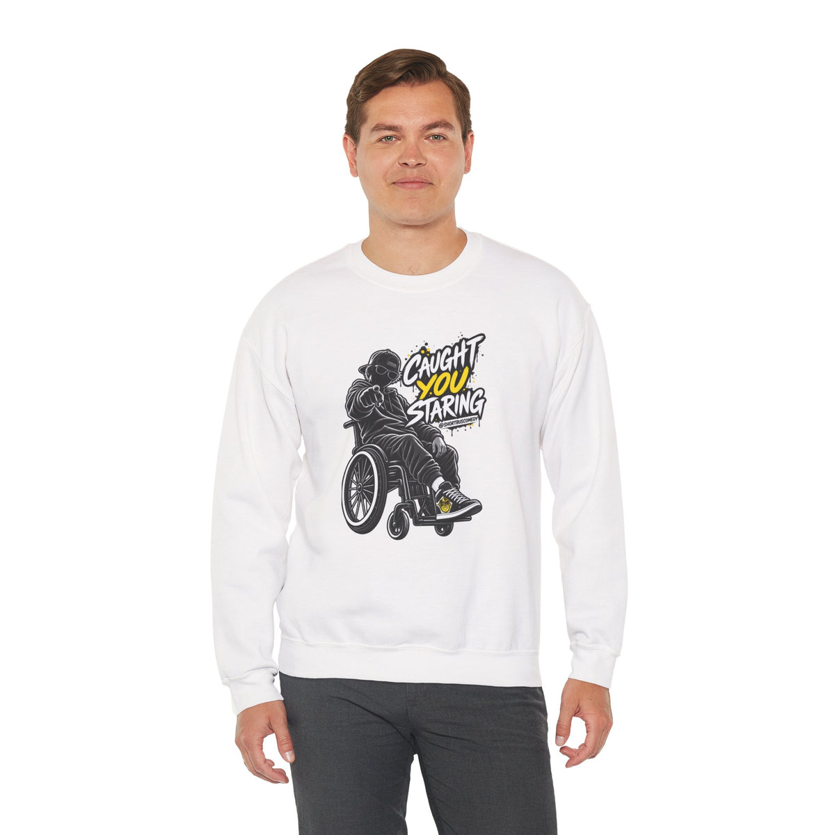 Caught You Staring — Wheelchair Male Graphic Hoodie