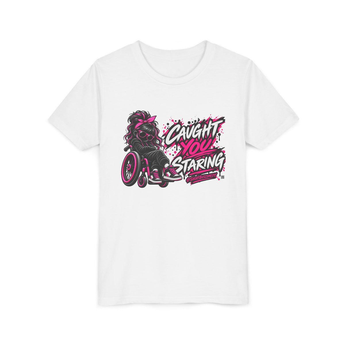 Youth Tee — "Caught You Staring" Wheelchair Pride Graphic