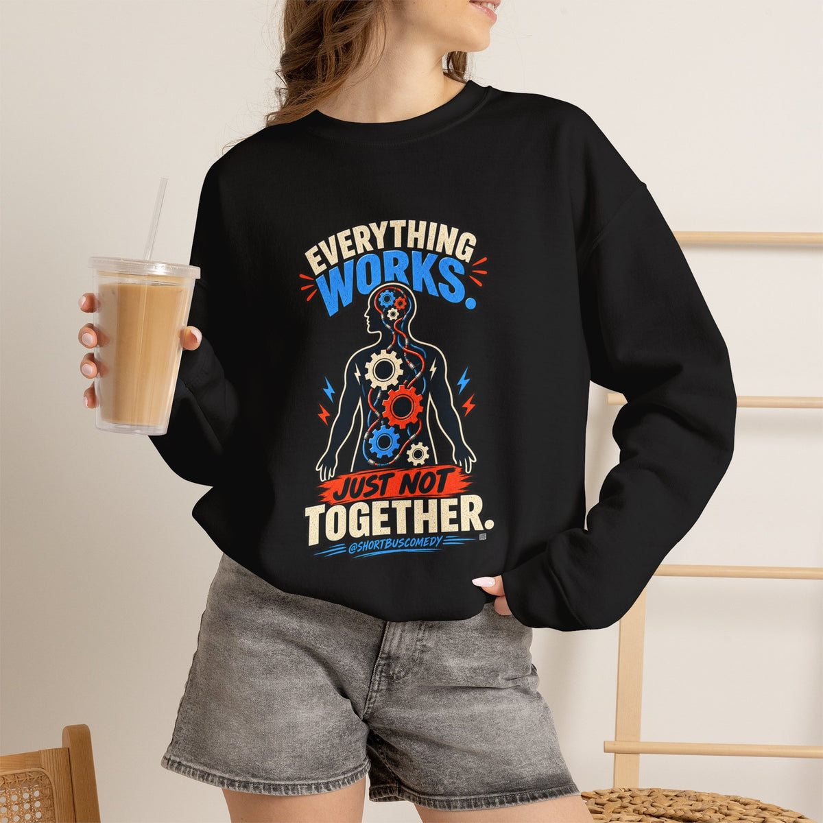 Everything Works. Just Not Together — Short Bus Comedy Crewneck