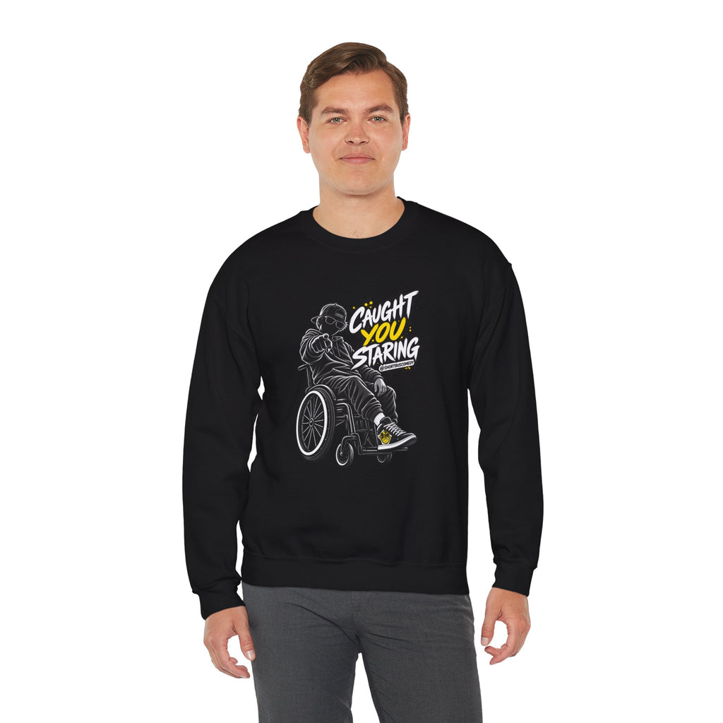 Caught You Staring — Wheelchair Male Graphic Hoodie