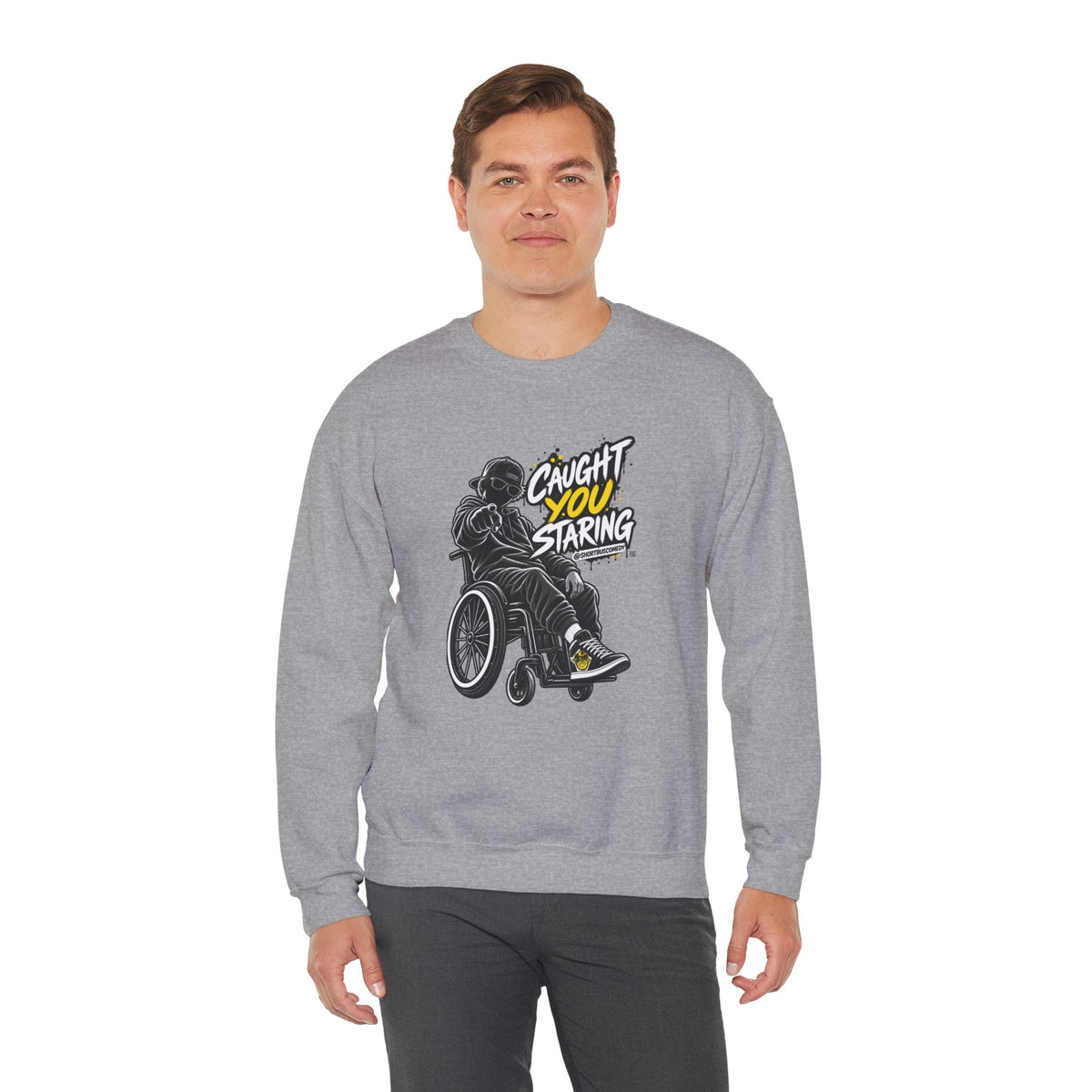 Caught You Staring — Wheelchair Male Graphic Hoodie