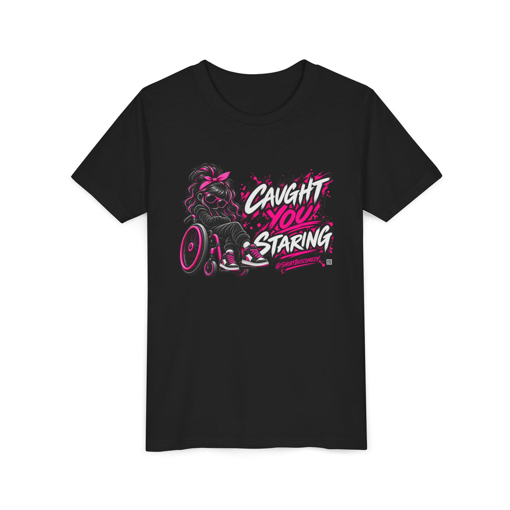 Youth Tee — "Caught You Staring" Wheelchair Pride Graphic