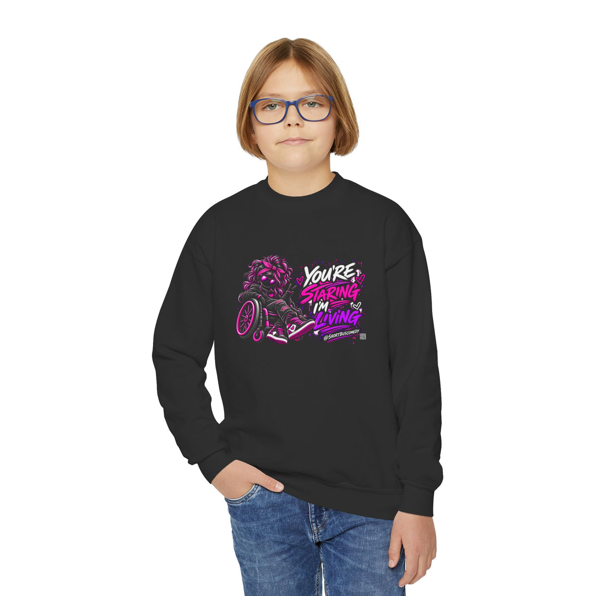 You’re Staring, I’m Living — Youth Hoodie
