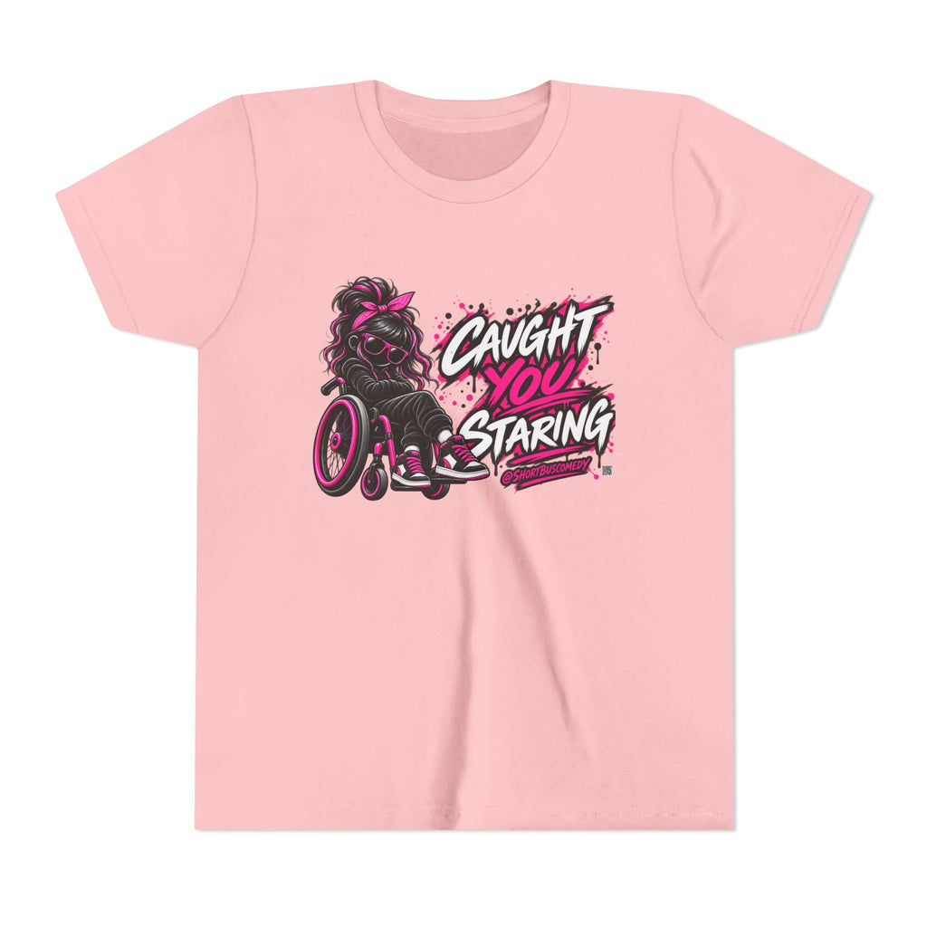 Youth Tee — "Caught You Staring" Wheelchair Pride Graphic