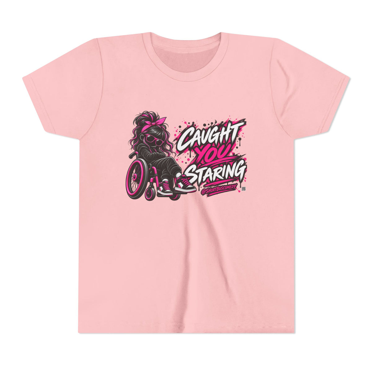 Youth Tee — "Caught You Staring" Wheelchair Pride Graphic
