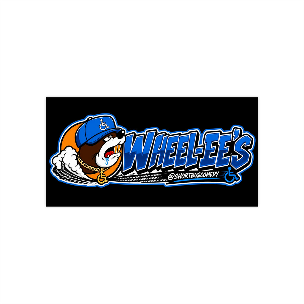 WHEEL-EE’S Black Bumper Sticker — Short Bus Comedy