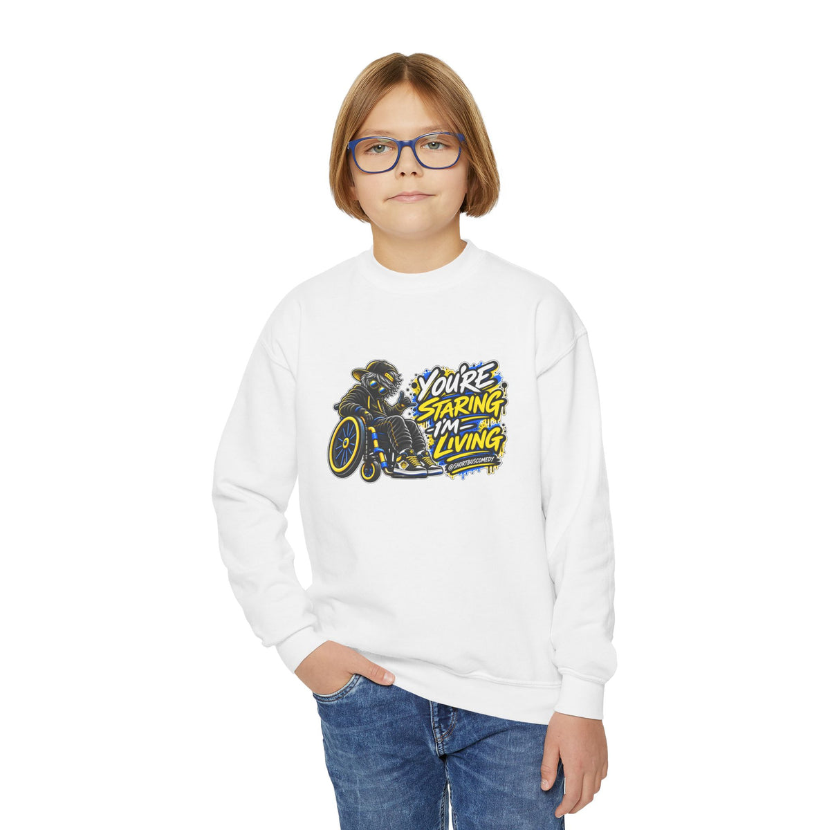 You’re Staring, I’m Living — Youth Hoodie