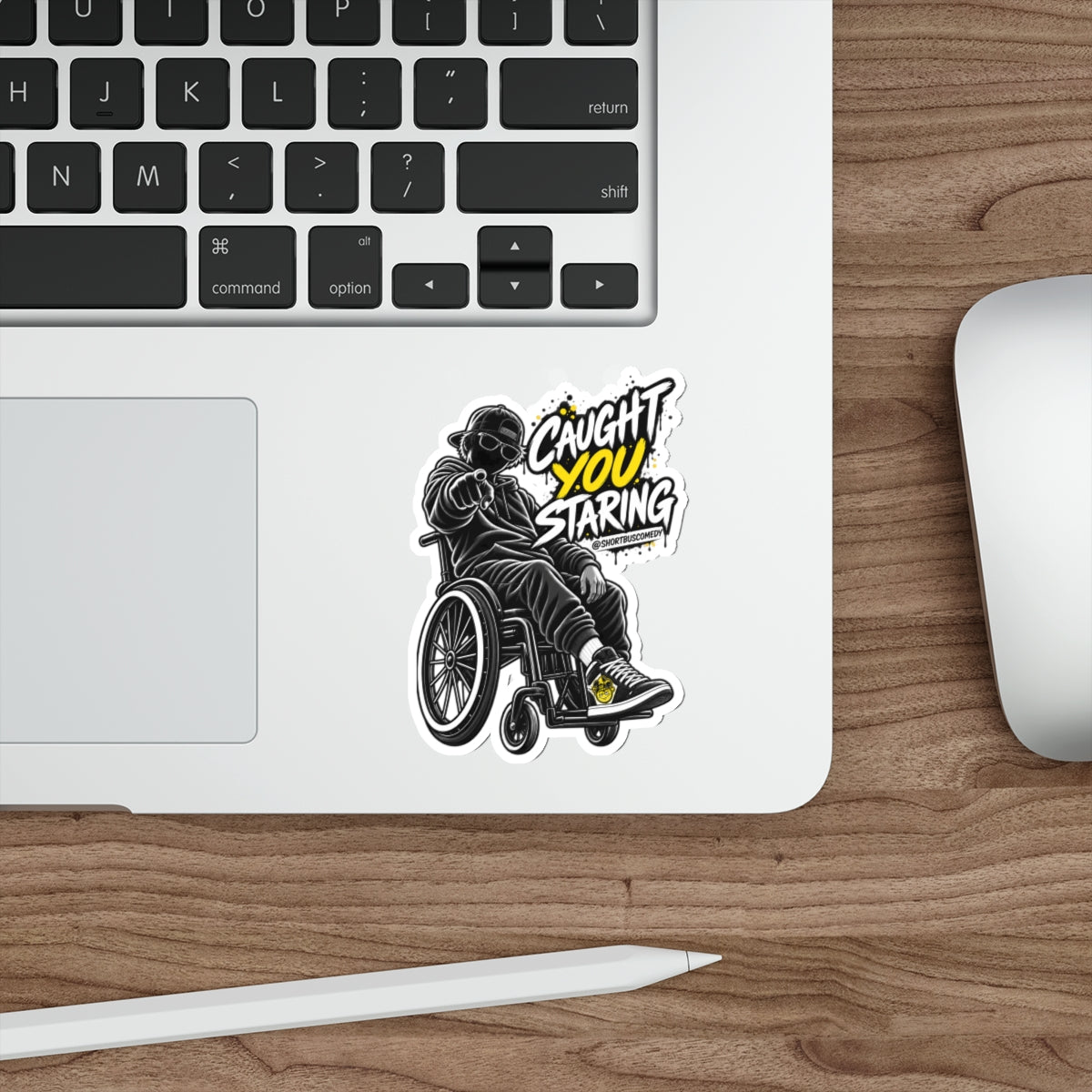 Die-Cut Sticker — “Caught You Staring” Wheelchair Streetwear Sticker