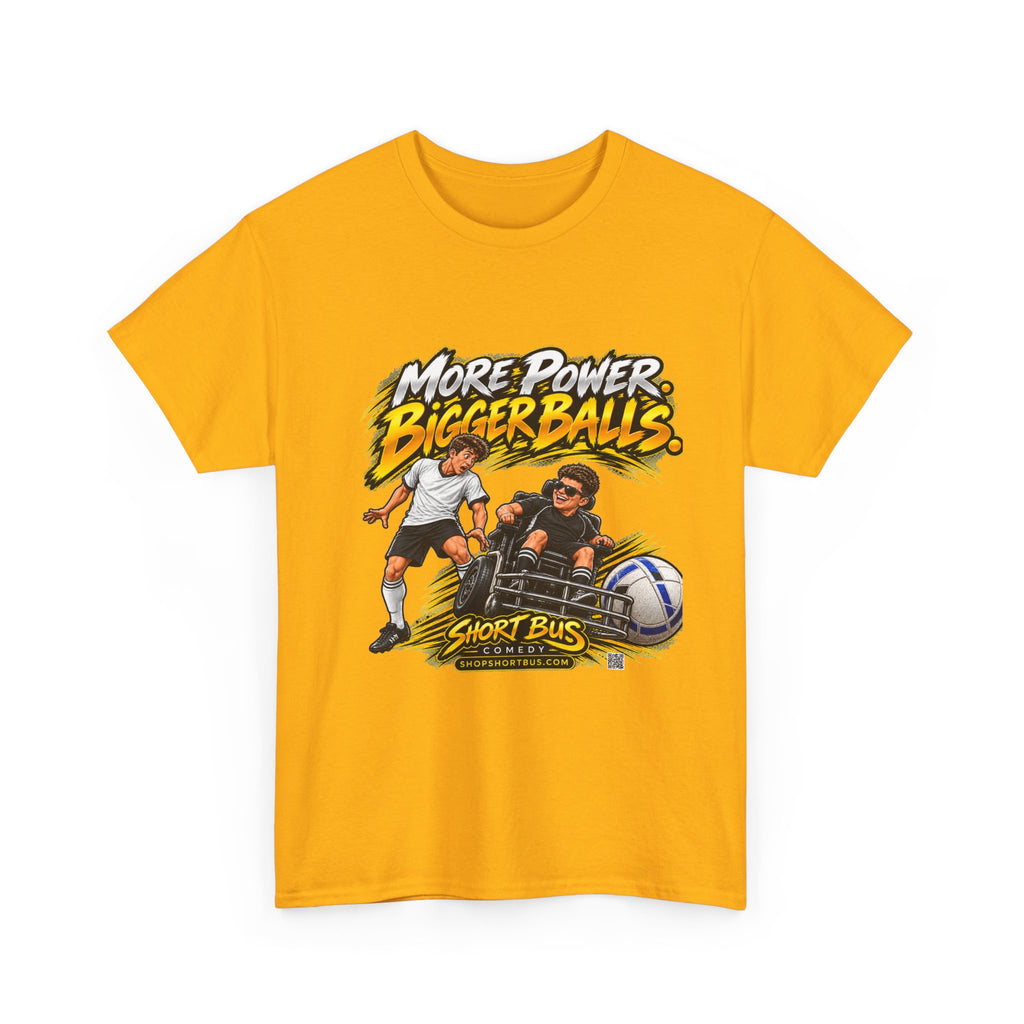 More Power soccer chair, bigger balls, T-shirt