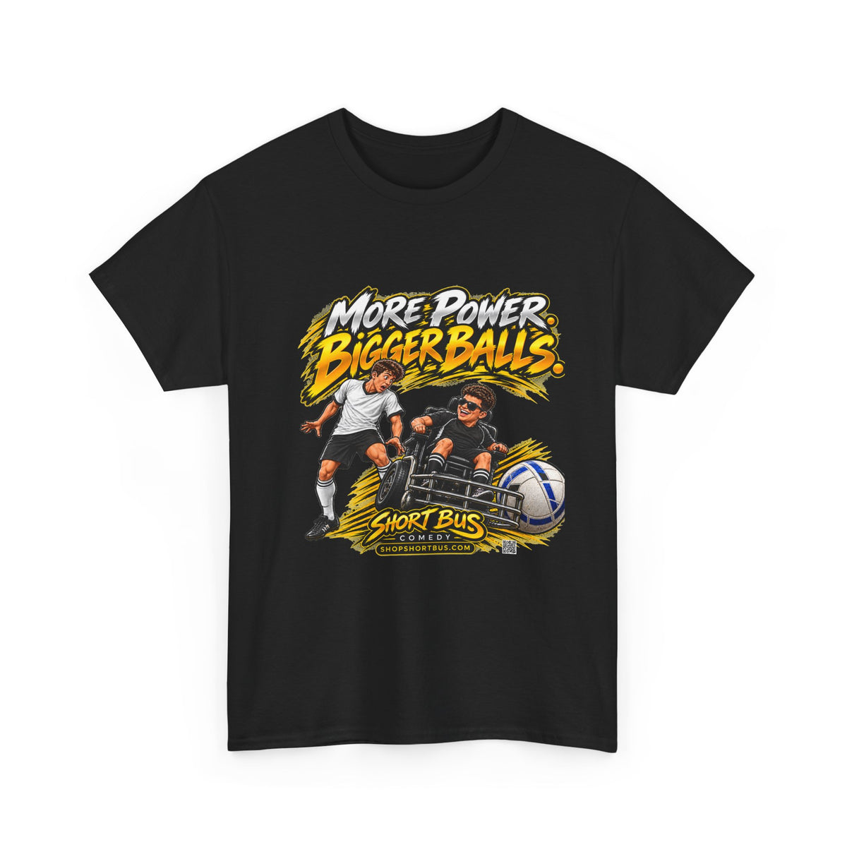 More Power soccer chair, bigger balls, T-shirt