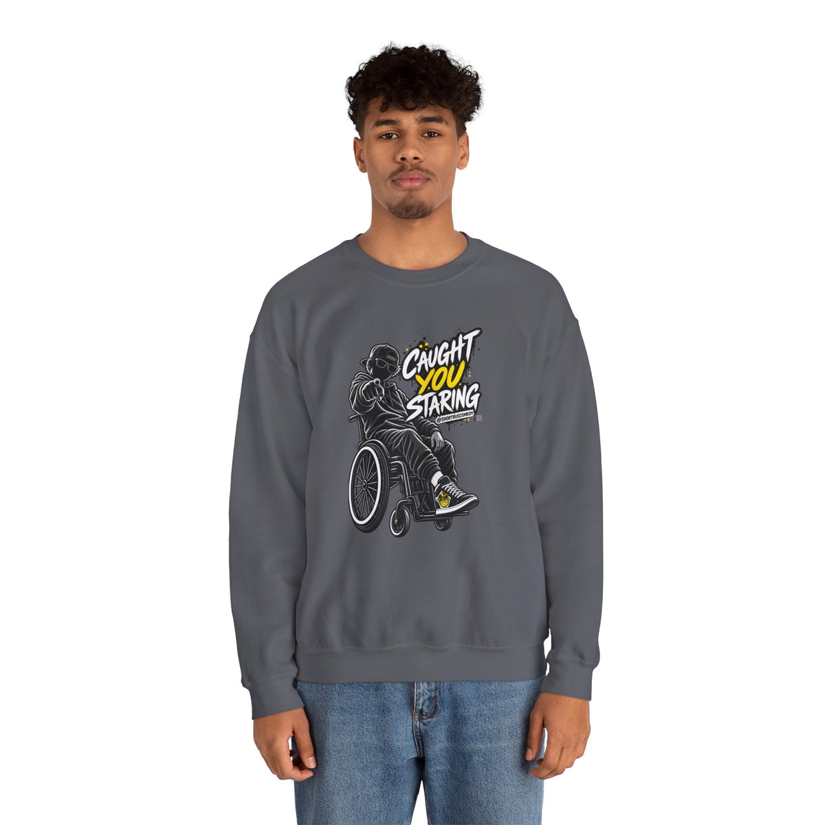Caught You Staring — Wheelchair Male Graphic Hoodie