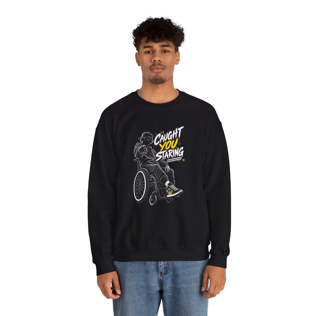 Caught You Staring — Wheelchair Male Graphic Hoodie